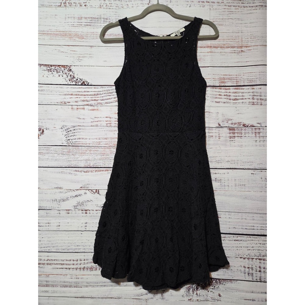 BB Dakota Black Lace Fit and Flare Sleeveless Dress Women 10 Lydia Deetz